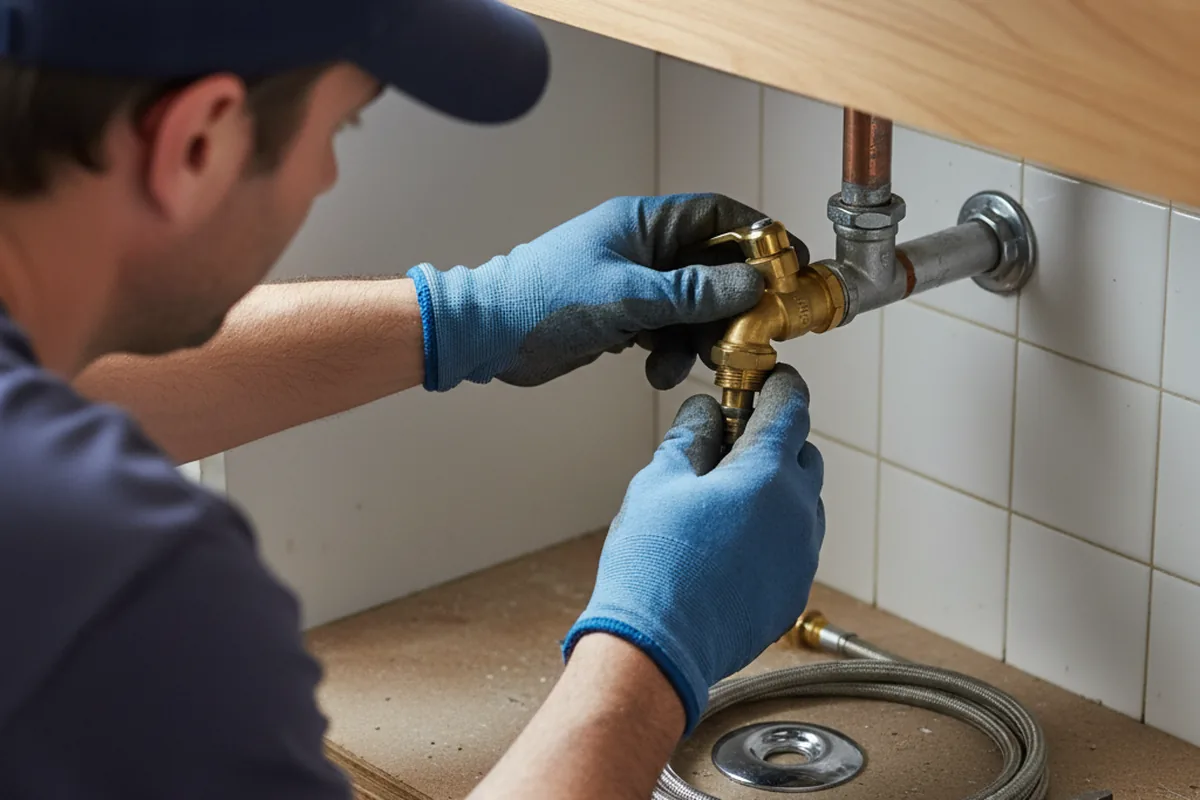 Shutoff valve and fitting work during Faucet and Fixture Repair in Southside